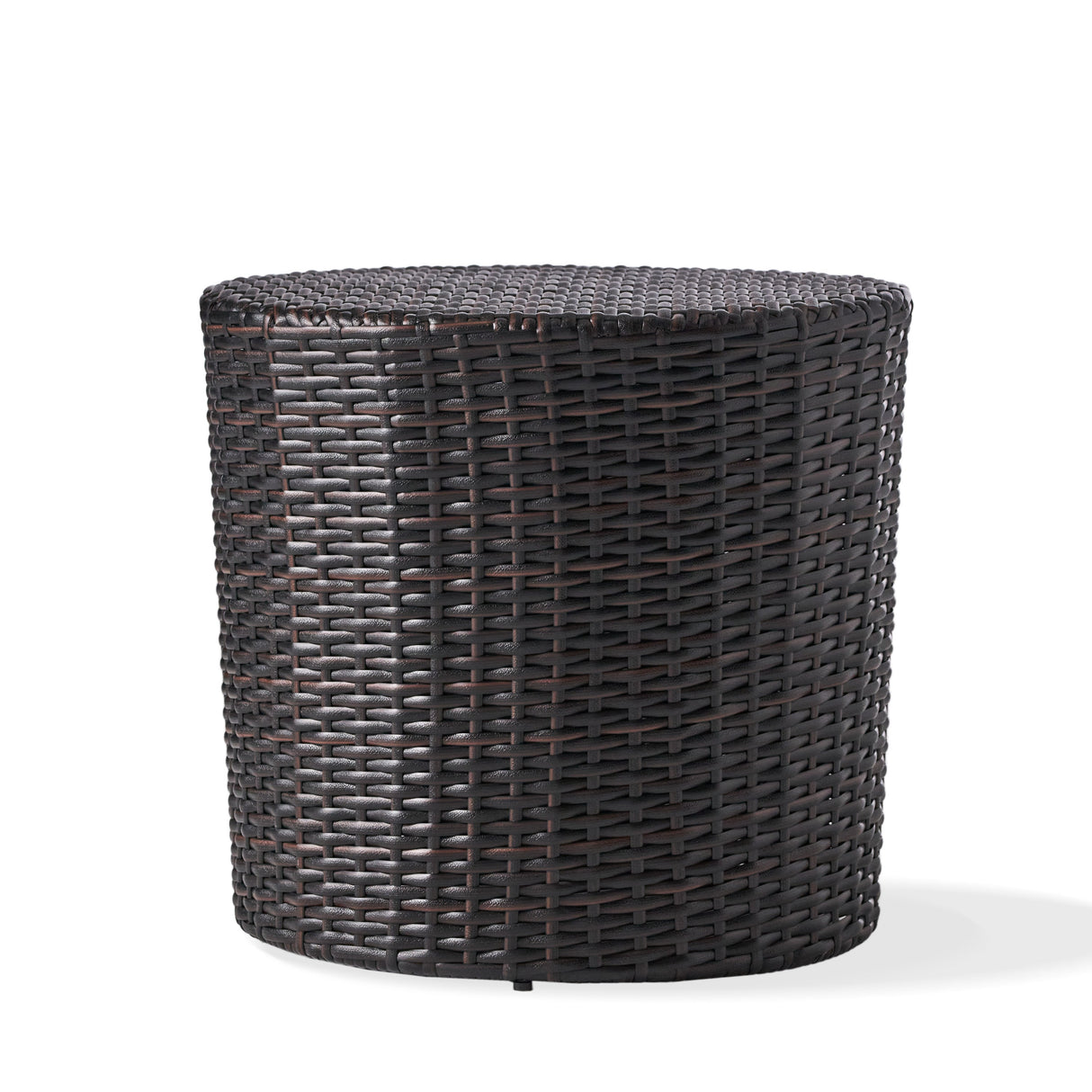 Kingstown RD Barrel Side Table, Outdoor Wicker End Table