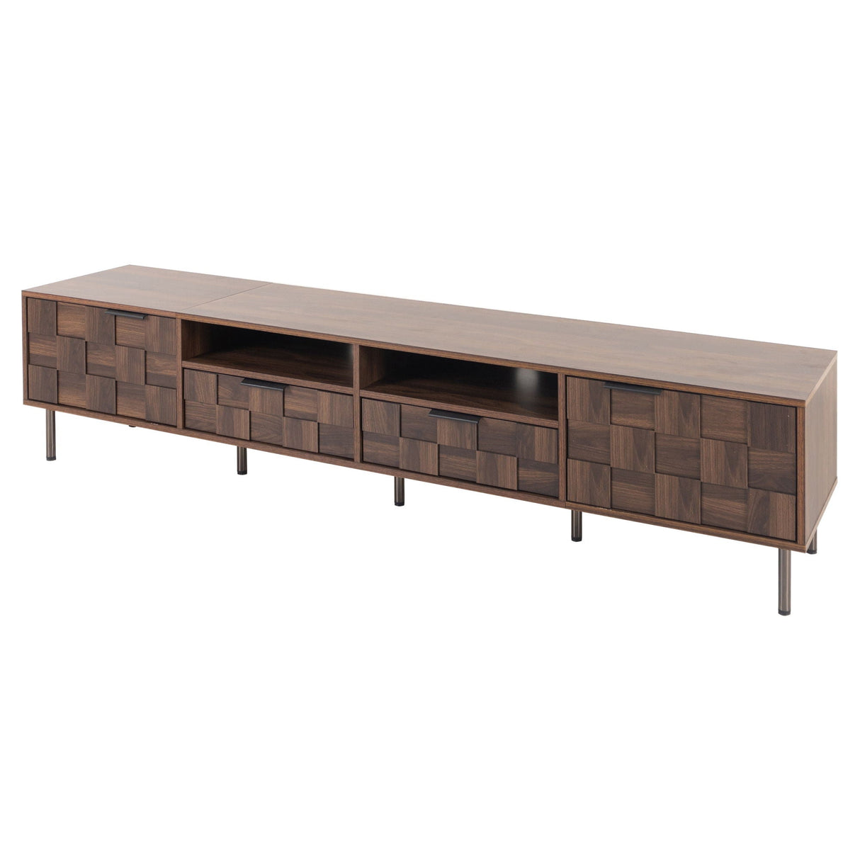 TV Stand With 2 Drawers, Media Console Table, Storage Cabinet With Cable Management