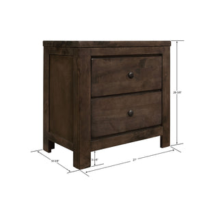 2 Drawer Nightstand - Brown