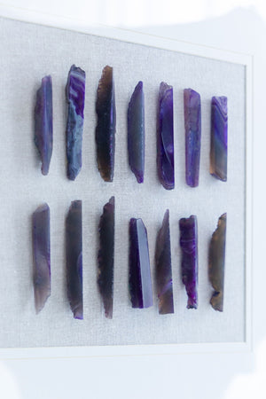 Grace Purple Agate Shadow Boxes Wall Art Set of 2 - Multicolor