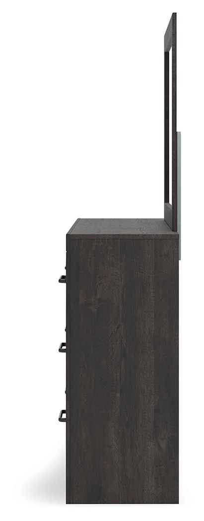 Hollivern - Dresser And Mirror - Dark Gray