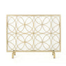 Thayer - Single Panel Iron Fireplace Screen With Geometric Design