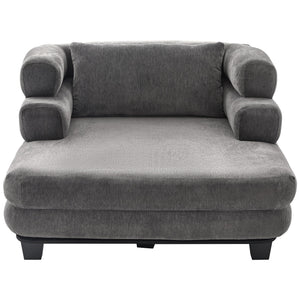 Oversized Chaise Lounge Sofa Bed with Deep Seat and Layered Armrests