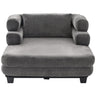 Oversized Chaise Lounge Sofa Bed with Deep Seat and Layered Armrests
