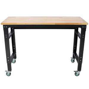 48" Wide Rolling Workbench - Adjustable Height for Workshop
