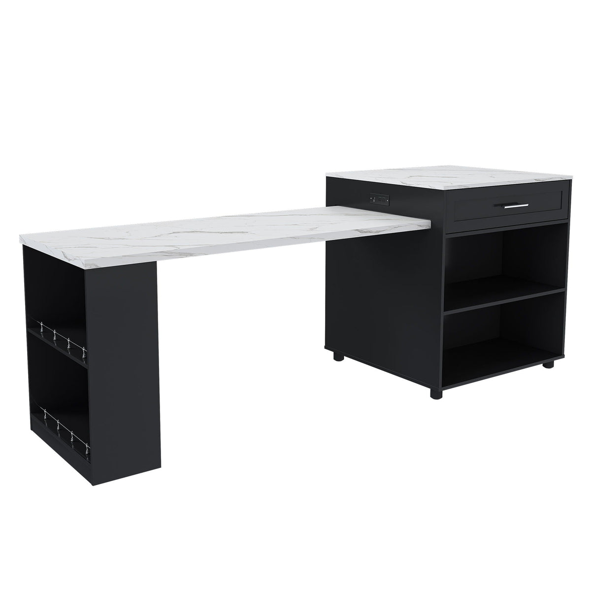 Expandable Kitchen Island With Power Outlet