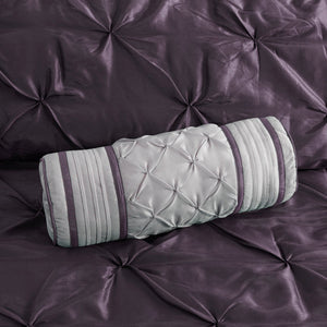 7-Piece Queen 100% Polyester Pieced Pleated Tufted Comforter Set