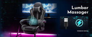 Ergonomic Gaming Chair with Footrest and Lumbar Support