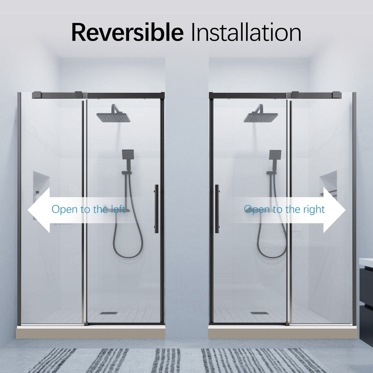 46-48" W x 76" H Frameless Single Sliding Shower Door Matte Glass