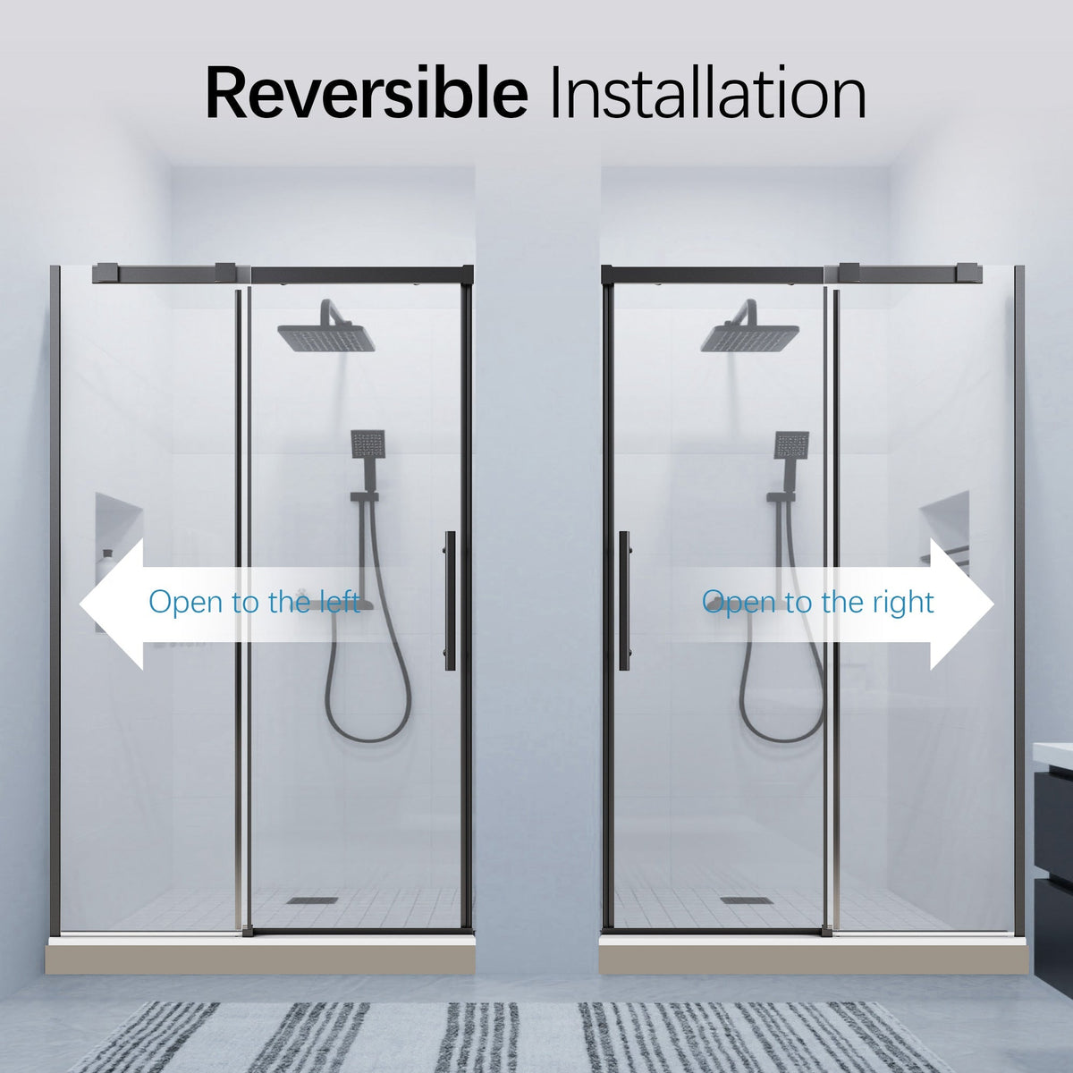 46-48" W x 76" H Frameless Single Sliding Shower Door Matte Glass