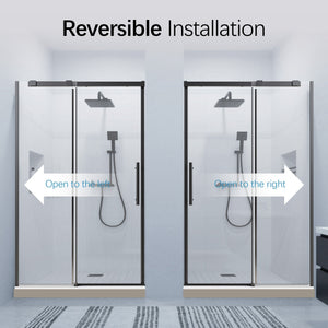 46-48" W x 76" H Frameless Single Sliding Shower Door Matte Glass