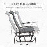 Outsunny outdoor glider chair, gliders for outside patio with smooth rocking mechanism and lightweight construction for backyard, gray