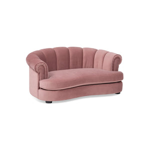 Halle 35.5" Rolled-Arm Dog Bed with Channel-Tufted Back