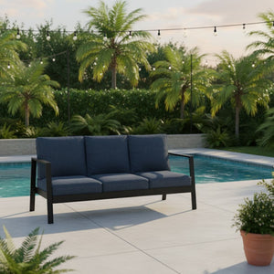 3 Seat All-Weather Patio Sofa With Cushions
