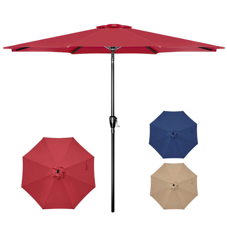 10' patio umbrella outdoor table market yard umbrella with push button tilt/crank