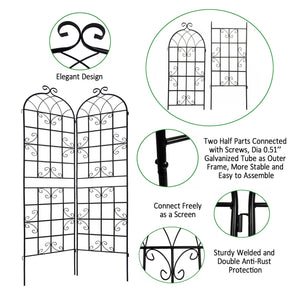 Metal Garden Trellis 4 Pack Rustproof Climbing Plant Supports
