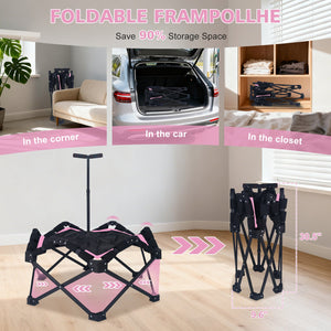 42" Foldable Mini Trampoline with Adjustable T-Bar