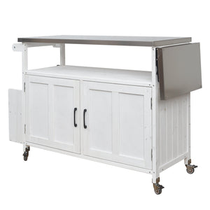 Foldable Outdoor Kitchen Island Patio Cart with Storage