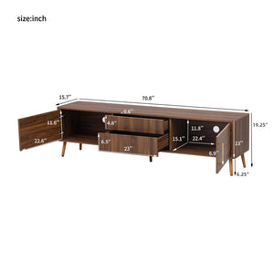 TV Stand With 2 Drawers For TVs Up to 80" - Walnut