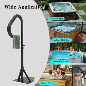 Hot Tub Handrail With Adjustable Height and 360° Swivel