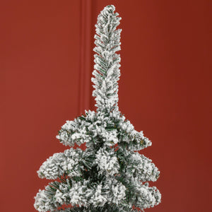 HOMCOM 6' Tall Unlit Snow Flocked Artificial Christmas Tree