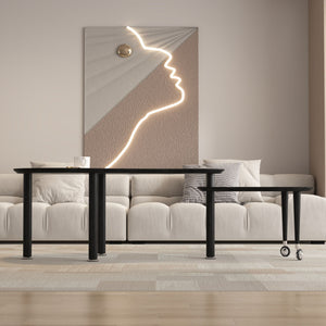 Rotatable Cocktail Table With Solid Legs, 360 Degree Rotating