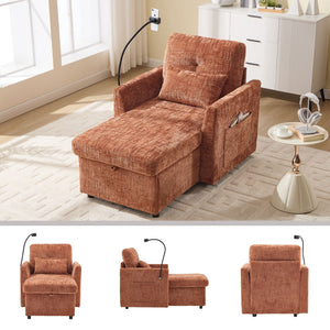 Multifunctional Recliner Sofa with Storage and Phone Bracket
