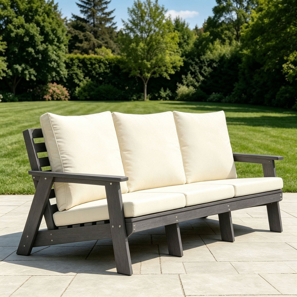 HIPS 3 Seater Outdoor Garden Sofa with Cushion
