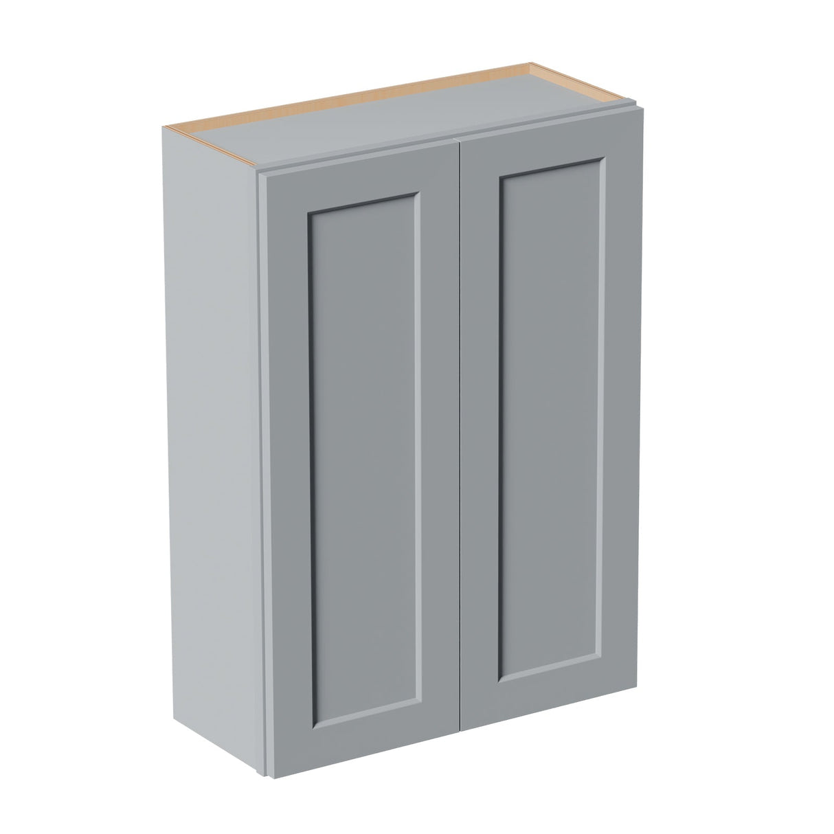Gray Shaker Solid Wood Wall Cabinet with Soft-Close Doors