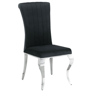 5 Piece Rectangular Dining Set With Upholstered Chairs - Black