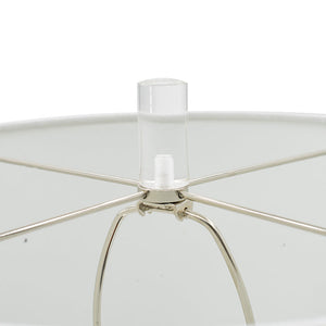 Sculpted Marble & Crystal Cylinder Table Lamp