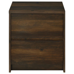 Westpark 2-drawer Nightstand LED Lights and USB Dark Pine
