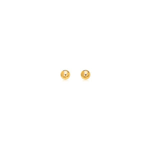 14k Yellow Gold Polished Round Stud Earrings