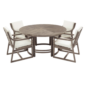 Outdoor Dining Set 5-Piece Patio Table and Chairs Set with Umbrella Hole