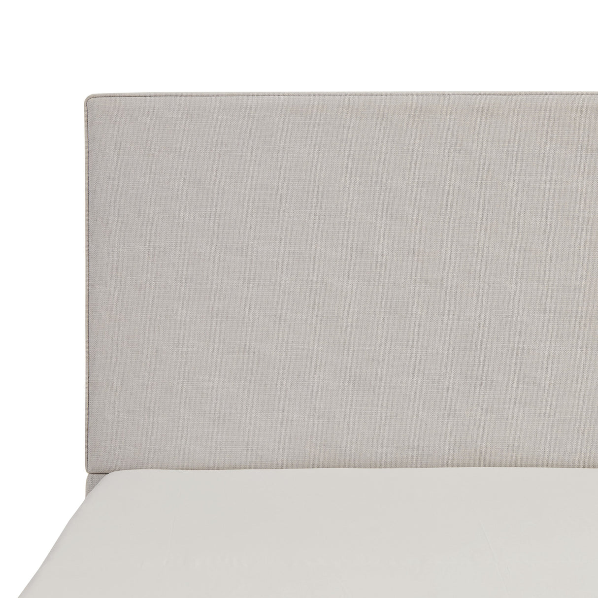 Lucas Tall Headboard Upholstered Bed in Textured Ivory Canvas