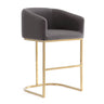Mid-Century Modern Stool With Steel Base