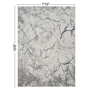 Geometrix - 7'10" X 10'6" Area Rug, Geometric 3D Effect - Ivory / Gray