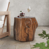 MGO Wood Grain Side Table - Dark Wood Grain