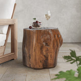 MGO Wood Grain Side Table - Dark Wood Grain