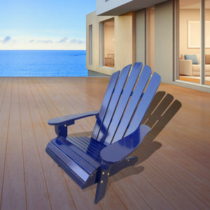 Ehomexpert Classic Wood Children Adirondack Chair Blue Solid Wood Indoor Outdoor