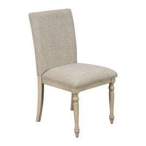 Fiona - Upholstered Dining Chair With Turned Legs (Set of 2) - Light Gray