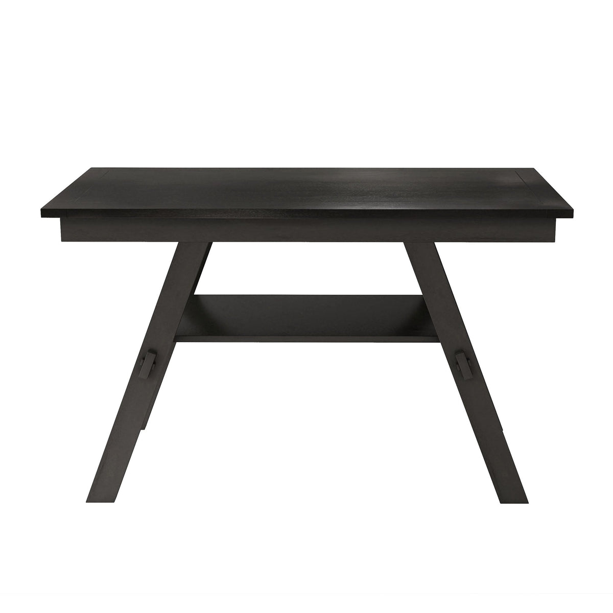 6 Piece Counter Height Dining Table Set with Storage Shelf - Espresso Wood