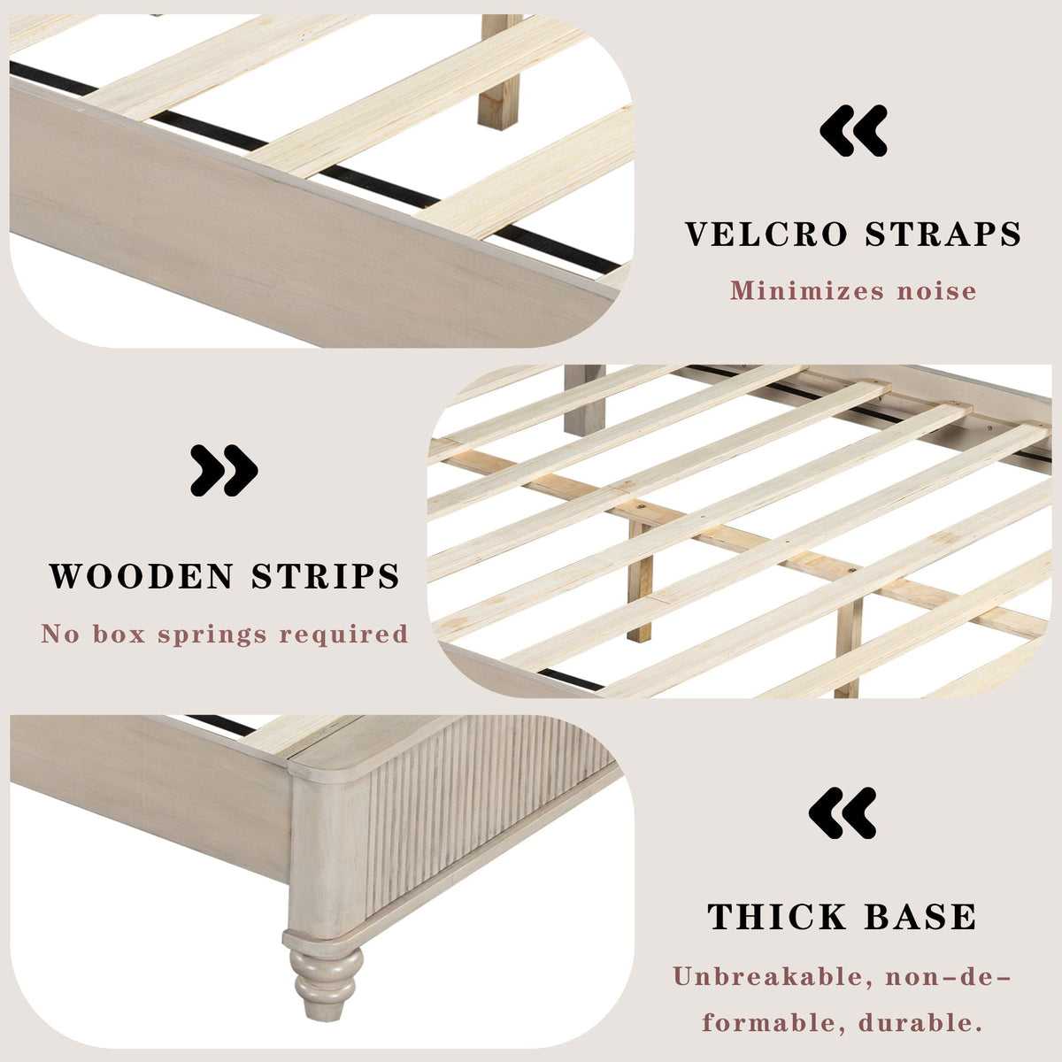 Platform Bed Frame With Tall Headboard