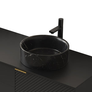 14" Bathroom Round Ceramic Sink with Stone Pattern