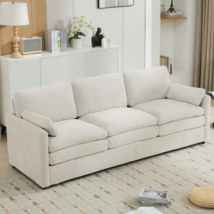 Cozy Upholstered 3 Seater Sofa With Double Cushion