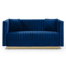 Contemporary Vertical Channel Tufted Sofa Loveseat Modern Upholstered Couch For Living Room With 2 Pillows