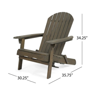 Zenithia Outdoor Foldable Adirondack Chair With 2 Cup Holders