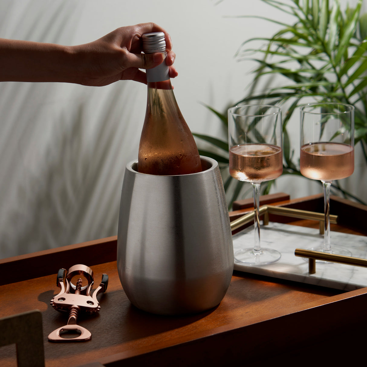 Harrison Insulated Bottle Chiller in Stainless Steel Viski®