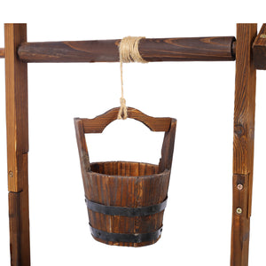 Rustic Wooden Wishing Well Planter