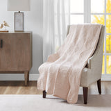 Oversized Quilted Throw with Scalloped Edges Blush 60x72'